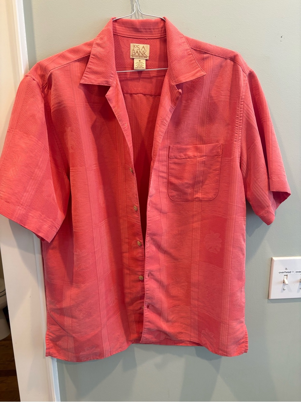 Jos. A. Bank Coral Textured Short Sleeve Shirt